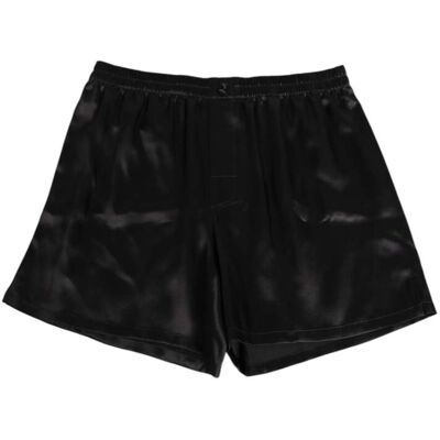 Dolce & Gabbana Zwarte Zijde Satijn Elastische Heren Boxershorts Zwemkleding S Dolce & Gabbana Zwarte Zijde Satijn Elastische Heren Boxershorts Zwemkleding S