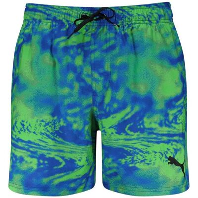 Puma Jongens Bedrukte Sneldrogende Zwemshort (Blauw/Groen) S Puma Jongens Bedrukte Sneldrogende Zwemshort (Blauw/Groen) S