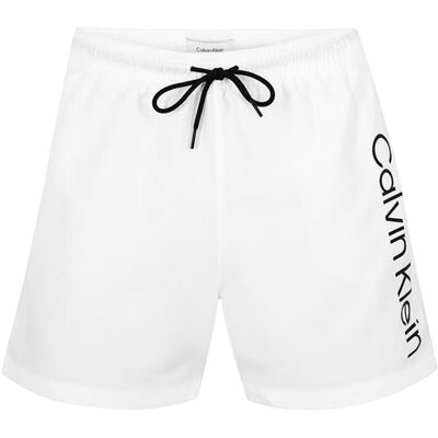 Calvin Klein Heren Polyester Zwemshort met Logo (Wit) M Calvin Klein Heren Polyester Zwemshort met Logo (Wit) M