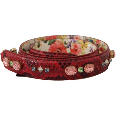 Dolce & Gabbana Elegante Rode Python Leren Tas Dames Schouderriem One Size Dolce & Gabbana Elegante Rode Python Leren Tas Dames Schouderriem One Size