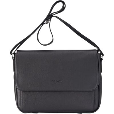 Infinity Leather Echte leren zwarte laptoptas, reis- en werktas, schoudertas - Camden One Size Infinity Leather Echte leren zwarte laptoptas, reis- en werktas, schoudertas - Camden One Size