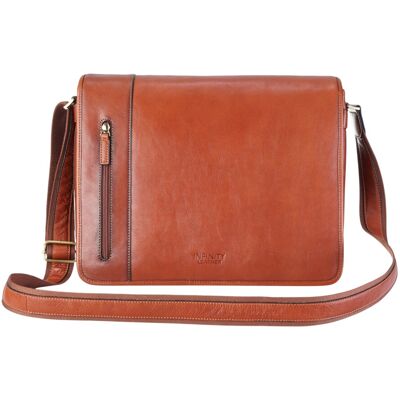 Infinity Leather Echte leren bruine laptoptas met schoudertas - Astor One Size Infinity Leather Echte leren bruine laptoptas met schoudertas - Astor One Size