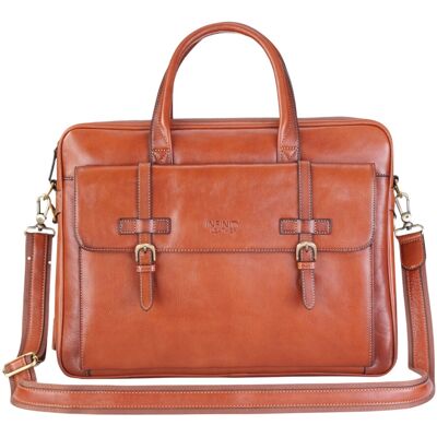 Infinity Leather Echte leren laptoptas in bruin leer, schoudertas van Satchel Messenger - Belmont One Size Infinity Leather Echte leren laptoptas in bruin leer, schoudertas van Satchel Messenger - Belmont One Size