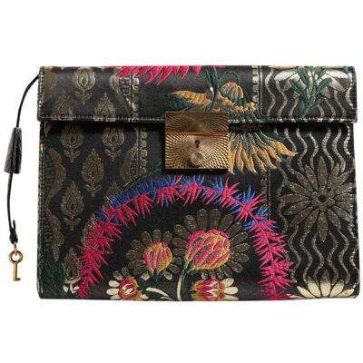 Dolce & Gabbana Multicolor Jacquard Bloemen Documenten Laptoptas One Size Dolce & Gabbana Multicolor Jacquard Bloemen Documenten Laptoptas One Size