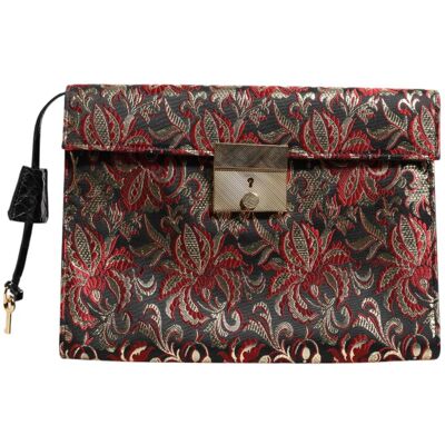 Dolce & Gabbana Multicolor Jacquard Bloemen Documenten Bureautas One Size Dolce & Gabbana Multicolor Jacquard Bloemen Documenten Bureautas One Size