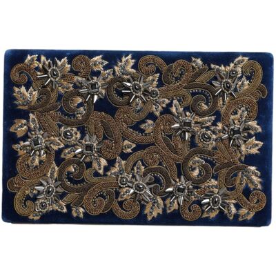 Dolce & Gabbana Blauwe Fluweel Gouden Frame Clutch Avondfeest Handtas Tas One Size Dolce & Gabbana Blauwe Fluweel Gouden Frame Clutch Avondfeest Handtas Tas One Size