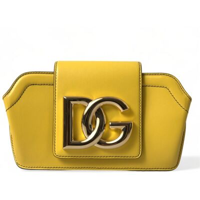 Dolce & Gabbana Gele Gladde Leren DG Logo Clutch Schoudertas One Size Dolce & Gabbana Gele Gladde Leren DG Logo Clutch Schoudertas One Size