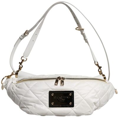 Dolce & Gabbana Witte Gequilte Logo Plaque Gürteltas Fanny Pack Tas One Size Dolce & Gabbana Witte Gequilte Logo Plaque Gürteltas Fanny Pack Tas One Size
