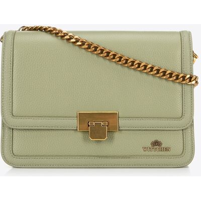 Wittchen Dames Leren Crossbody Tas met Ketting, Pistache, Natuurlijk Leer One Size Wittchen Dames Leren Crossbody Tas met Ketting, Pistache, Natuurlijk Leer One Size