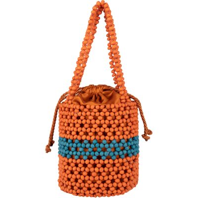 IZIA Bucketbag met kralen Dames Oranje Veelkleurig One Size IZIA Bucketbag met kralen Dames Oranje Veelkleurig One Size