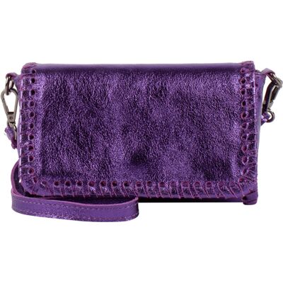 IZIA Handtas van metallic leer Dames violet One Size IZIA Handtas van metallic leer Dames violet One Size