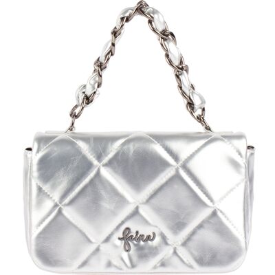 Faina Schoudertas in metallic look Dames zilver One Size Faina Schoudertas in metallic look Dames zilver One Size