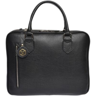 Luisa Vannini Zwart Rundleer Tas One Size Luisa Vannini Zwart Rundleer Tas One Size