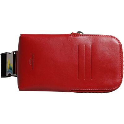 Dolce & Gabbana Rode Kalfsleren Logo Handtas Telefoonriem Heuptas One Size Dolce & Gabbana Rode Kalfsleren Logo Handtas Telefoonriem Heuptas One Size