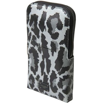 Dolce & Gabbana Grijze Luipaard Leder Heren Handtas Schoudertas Telefoon Tas One Size Dolce & Gabbana Grijze Luipaard Leder Heren Handtas Schoudertas Telefoon Tas One Size