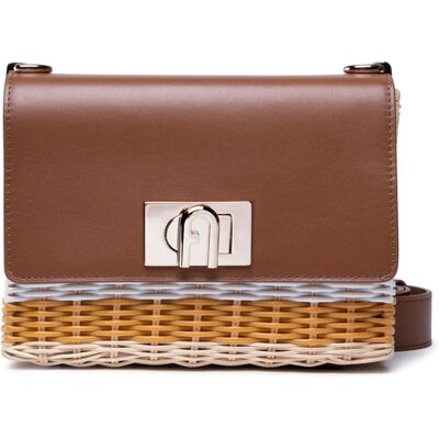 Furla Schoudertas van riet met logo uit 1927 One Size Furla Schoudertas van riet met logo uit 1927 One Size