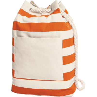Halfar Contrast gestreepte strandtas met koord (Oranje) One Size Halfar Contrast gestreepte strandtas met koord (Oranje) One Size
