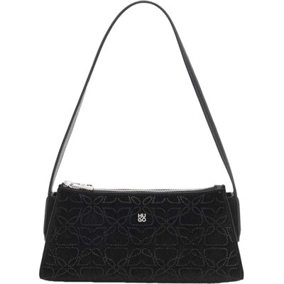 Hugo Chris Fluwelen Touch Hobo Tas (Zwart) One Size Hugo Chris Fluwelen Touch Hobo Tas (Zwart) One Size