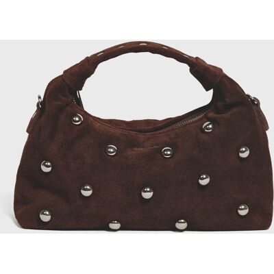 Nunoo Dandy Rivet Suede Chocolade Tas One Size Nunoo Dandy Rivet Suede Chocolade Tas One Size
