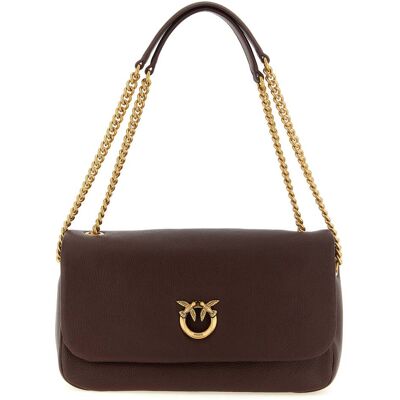 PINKO Bruine Leren Schoudertas van Lam One Size PINKO Bruine Leren Schoudertas van Lam One Size