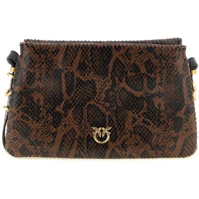 PINKO Bruine Kalfsleren Crossbody Tas One Size PINKO Bruine Kalfsleren Crossbody Tas One Size