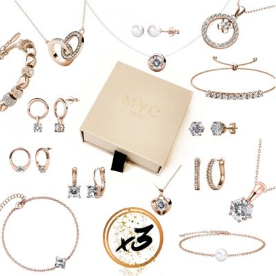 MYC Paris 3 verrassingsjuwelen in geschenkverpakking - Oostenrijks kristal One Size MYC Paris 3 verrassingsjuwelen in geschenkverpakking - Oostenrijks kristal One Size