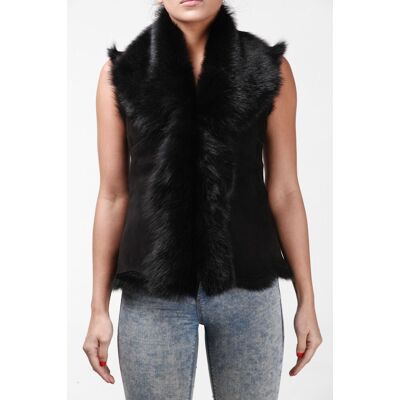 Infinity Leather Korte damesbodywarmer van Toscana-schapenvacht-Denver 36 Infinity Leather Korte damesbodywarmer van Toscana-schapenvacht-Denver 36