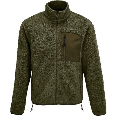 SOLS Unisex Fury Sherpa Fleecejack voor volwassenen (Leger/Donker leger) M SOLS Unisex Fury Sherpa Fleecejack voor volwassenen (Leger/Donker leger) M