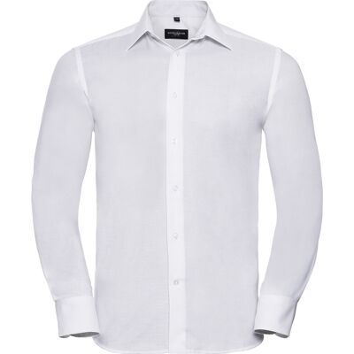 Russell Athletic Russell Collection Heren Oxford Easy-Care Getailleerde Overhemd met Lange Mouwen (Wit) 15 inch Russell Athletic Russell Collection Heren Oxford Easy-Care Getailleerde Overhemd met Lange Mouwen (Wit) 15 inch