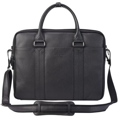 Infinity Leather Echte leren zwarte laptop- en zakentas, kantoor- en werktas - Sutton One Size Infinity Leather Echte leren zwarte laptop- en zakentas, kantoor- en werktas - Sutton One Size