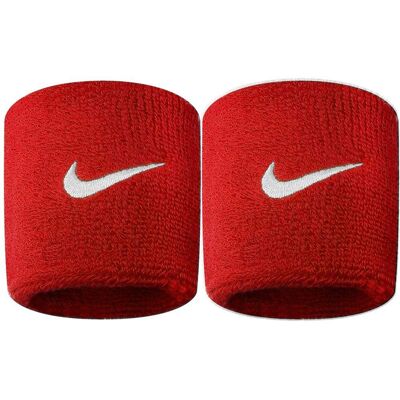 Nike Swoosh Polsband (Set van 2) (Scharlaken/Wit) One Size Nike Swoosh Polsband (Set van 2) (Scharlaken/Wit) One Size