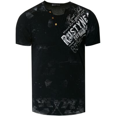 Rusty Neal V-hals T-shirt met logo-print aan de zijkant 5XL Rusty Neal V-hals T-shirt met logo-print aan de zijkant 5XL