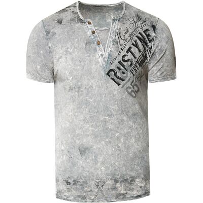 Rusty Neal V-hals T-shirt met logo-print aan de zijkant 5XL Rusty Neal V-hals T-shirt met logo-print aan de zijkant 5XL