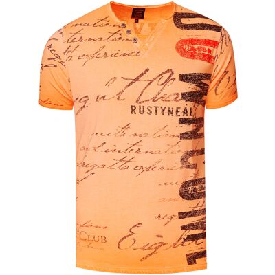 Rusty Neal T-shirt met V-hals en logo-print aan de zijkant L Rusty Neal T-shirt met V-hals en logo-print aan de zijkant L