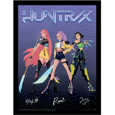 K-Pop Demon Hunters Huntrix Handtekening Ingelijste Poster (Veelkleurig) One Size K-Pop Demon Hunters Huntrix Handtekening Ingelijste Poster (Veelkleurig) One Size