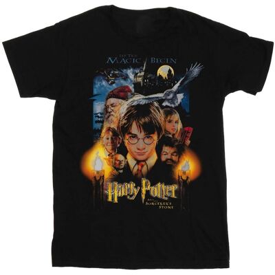 Harry Potter Dames/Dames The Sorcerer´s Stone Poster Katoenen Vriendje T-shirt (Zwart) M Harry Potter Dames/Dames The Sorcerer´s Stone Poster Katoenen Vriendje T-shirt (Zwart) M
