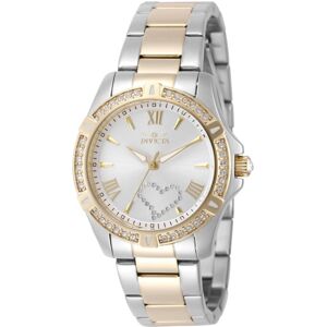 Invicta Angel 49844 Dames Horloge - Quartz Uurwerk - Roestvrij Staal met zilveren Wijzerplaat - 34mm One Size Invicta Angel 49844 Dames Horloge - Quartz Uurwerk - Roestvrij Staal met zilveren Wijzerplaat - 34mm One Size