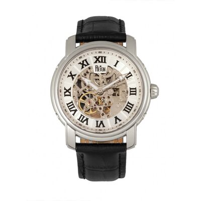 Reign Kahn automatisch skelet horloge met leren band One Size Reign Kahn automatisch skelet horloge met leren band One Size