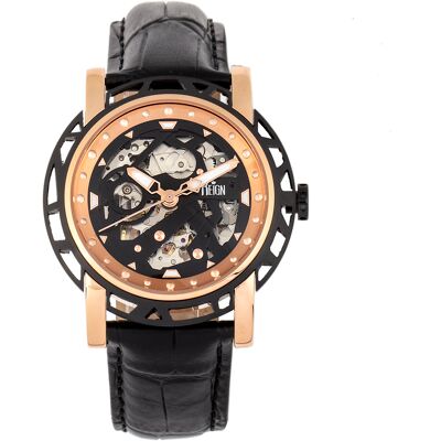 Reign Stavros automatisch skelet horloge met leren band One Size Reign Stavros automatisch skelet horloge met leren band One Size