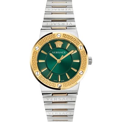Versace VELW00720 Greca Logo Two-Tone Groen Dameshorloge One Size Versace VELW00720 Greca Logo Two-Tone Groen Dameshorloge One Size
