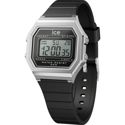 Ice-Watch Ice Watch Ice Digit Retro - Black Silver Dames Horloge Zwart 022063 One Size Ice-Watch Ice Watch Ice Digit Retro - Black Silver Dames Horloge Zwart 022063 One Size