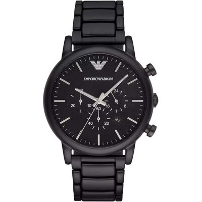 Emporio Armani AR1895 Luigi Zwart Chronograaf Herenhorloge One Size Emporio Armani AR1895 Luigi Zwart Chronograaf Herenhorloge One Size