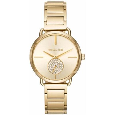 Michael Kors Gouden Portia Dameshorloge - Diamanten, Quartz, 36mm Michael Kors Gouden Portia Dameshorloge - Diamanten, Quartz, 36mm