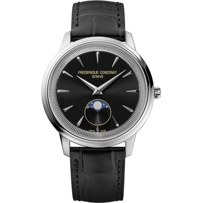 Frederique Constant Frédérique Constant Moneta Maanfase Uniseks Zwarte Horloge FC-206B3S6 One Size Frederique Constant Frédérique Constant Moneta Maanfase Uniseks Zwarte Horloge FC-206B3S6 One Size