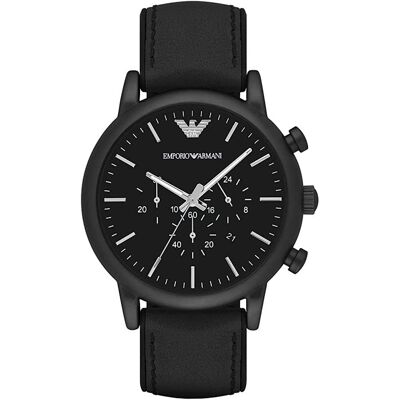 Emporio Armani Luigi Heren Horloge Zwart AR1970 One Size Emporio Armani Luigi Heren Horloge Zwart AR1970 One Size