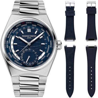 Frederique Constant Frédérique Constant Highlife Worldtimer Heren Horloge Zilverkleurig FC-718N4NH6B One Size Frederique Constant Frédérique Constant Highlife Worldtimer Heren Horloge Zilverkleurig FC-718N4NH6B One Size