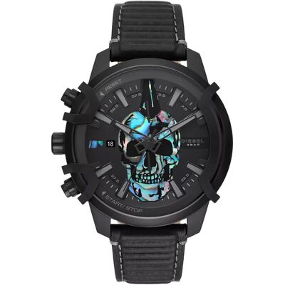 Diesel DZ4576 Griffed Chronograaf Zwart Leren Horloge 48mm Diesel DZ4576 Griffed Chronograaf Zwart Leren Horloge 48mm