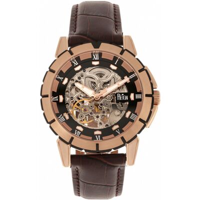 Reign Philippe Automatische Skeleton Leren Band Horloge One Size Reign Philippe Automatische Skeleton Leren Band Horloge One Size