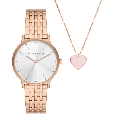 Armani Exchange Lola Dames Horloge Rosékleurig AX7145SET One Size Armani Exchange Lola Dames Horloge Rosékleurig AX7145SET One Size