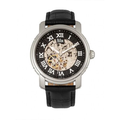 Reign Kahn automatisch skelet horloge met leren band One Size Reign Kahn automatisch skelet horloge met leren band One Size